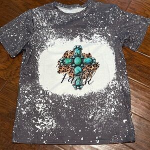 Faith Faux Bleached Tee NWOT